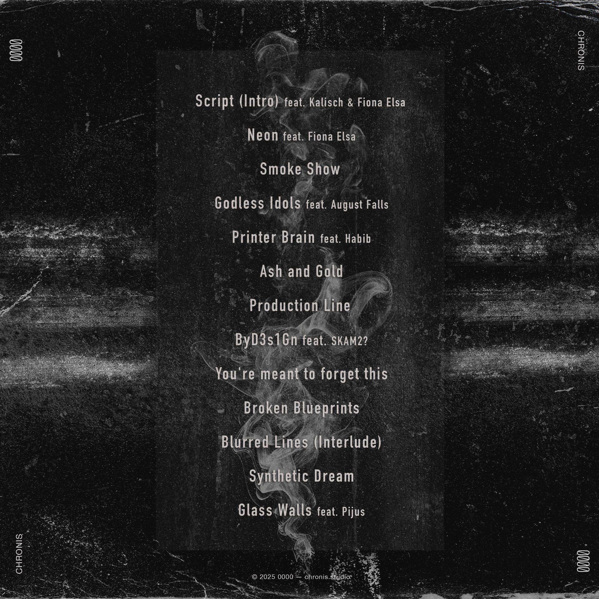 Back cover with the tracklist